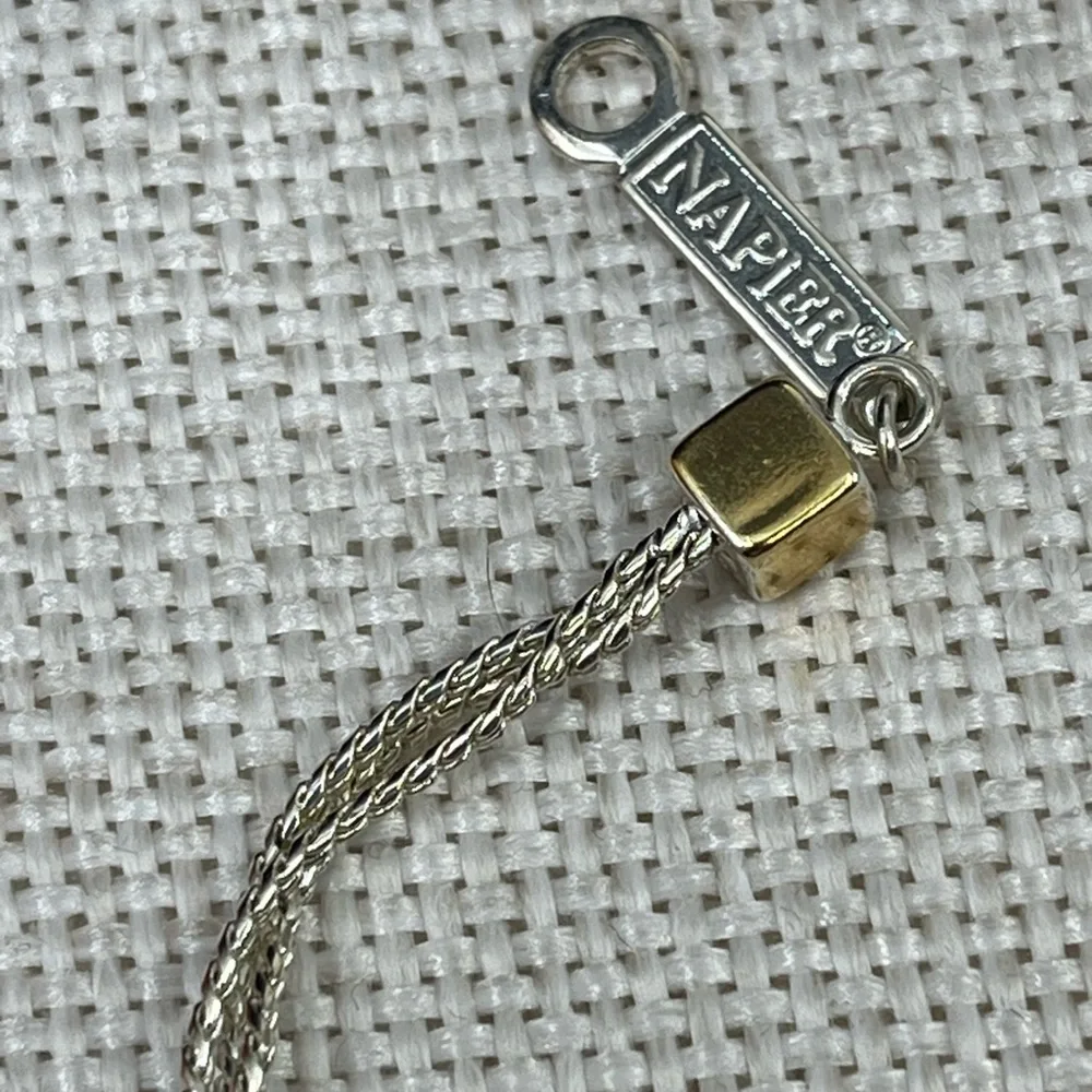 Vintage Napier Triple-Strand Gold & Silver Tone Bracelet – 7.5" - Picture 2 of 16